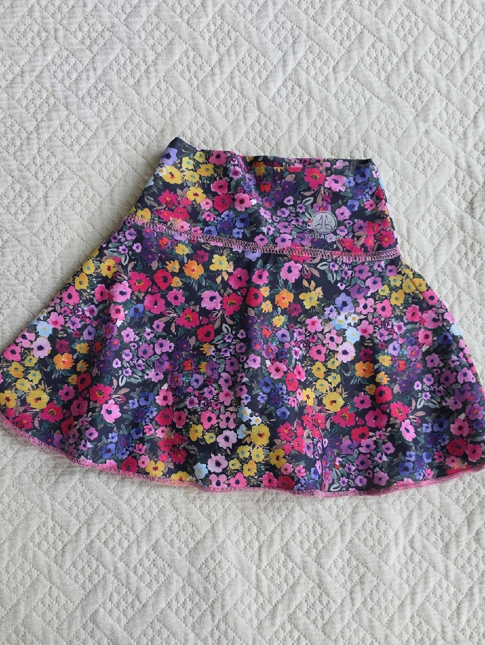 YOGABABY Tennis Skirt Floral Multi-Color 2T Built In Shorts
